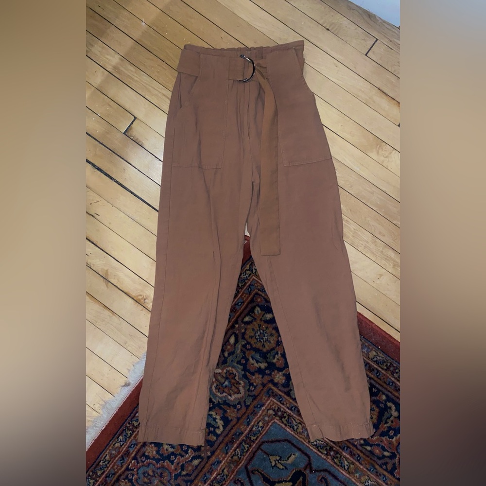 SOLD | Casual, tan high waist trousers